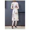 Stylish Silk Statement: Fashionable Oversized Silk Dress for Women, Long and Comfortable Mom's Knee-Length Silk Outfit