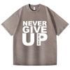 Женская высококачественная повседневная уличная футболка для фитнеса, мягкий спортивный костюм для осени и зимы, топы с принтом «Never Give Up», хлопковая футболка, качественные мужские свитера