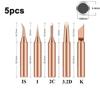 5 шт. 936 с внутренним подогревом, насадка для сварки из чистой меди, насадка для паяльника, сварочная головка, чистая медь 900M 2,4 мм/3 мм/4,7 мм