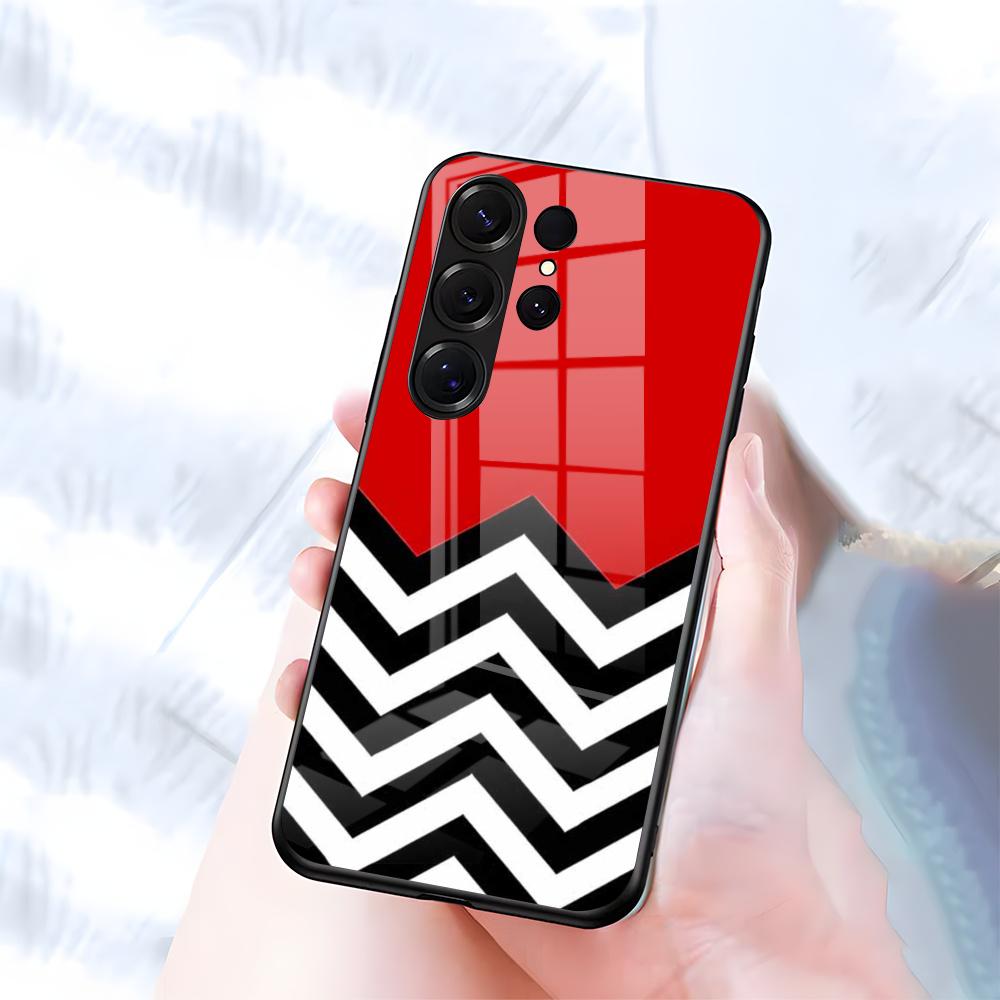 Чехол для телефона Twin Peaks для Samsung S26 S25 S24 FE S23 S22 S21 Plus S20 Ultra Note20Ultra Черная стеклянная крышка