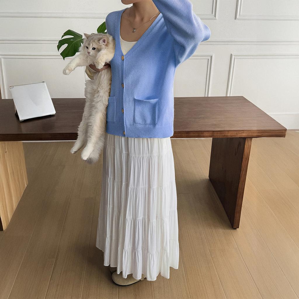 European American Simple Vacation Style Solid Long-sleeved Sweater for Women Wool Woolen Women's Clothing 2025 Autumn Winter