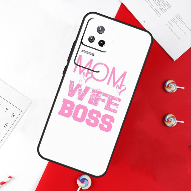 Чехол-обложка с цитатами «Жена Мама Начальница» для Xiaomi 14 Ultra 15 13 11T 12T 13T 14T Pro POCO X7 Pro X3 X5 X6 M6 F5 F6 Pro
