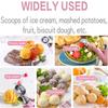 Stainless Steel Ice Cream Scooper Multifunctional Pressable Fruit Spoon Dual-Purpose Ice Cream Ball Spoon Kitchen Supplies
