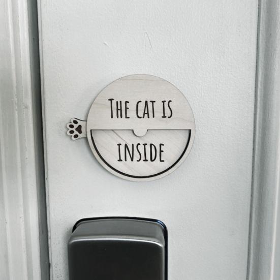 Магнитный знак-напоминание о питомце Yousheng «Кот внутри», деревянный знак, переключаемый, для входной двери в домашний офис, поворотный стол, украшение, подарок любителю кошек