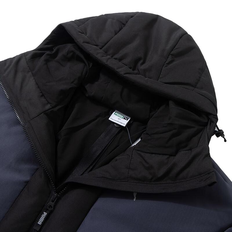 Puma Ветрозащитная теплая модная повседневная куртка с капюшоном для мужчин, верхняя одежда, черная 629739-01