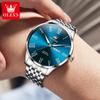 OLEVS Mens Watches Quartz Business Dress Watch Day Date Stainless Steel Classic Luxury Luminous Waterproof Casual Male Wrist Watches