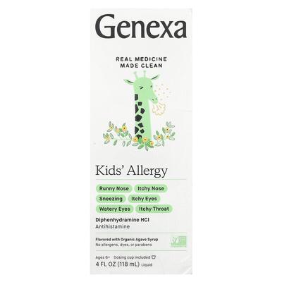 Kids' Allergy, Ages 6+, Organic Agave, 4 Fl Oz (118 Ml)