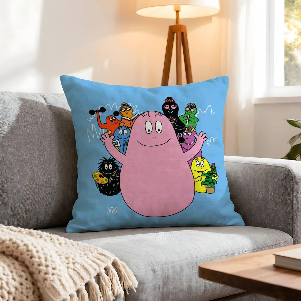 Cartoon Barbapapa Cushion Cover 1Pcs Decorative Covers Soft Cushion Case For Sofa Couch Decor 40X40 45X45 Pillowcases