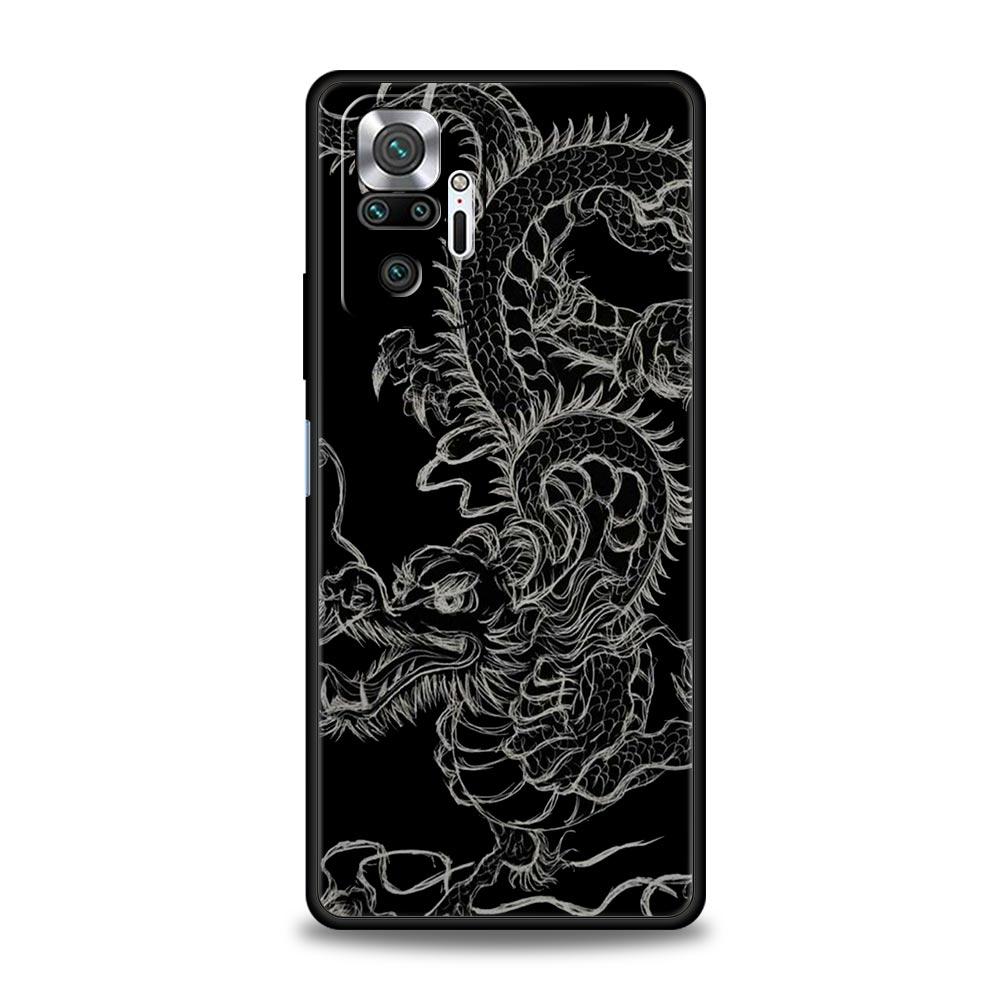 Силиконовый чехол для телефона Xiaomi Redmi Note 12 10 11 9 8 Pro Plus 9S 7 8T 9T 9A 8A 9C K40 Gaming Мягкий чехол-бампер Дракон Мода