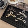 2023 Metal Claw Clip Bow Knot Metal Shark Clip Silver Hair Claw Style Advanced Versatile Back Head Spoon Hair Ornament Headwear