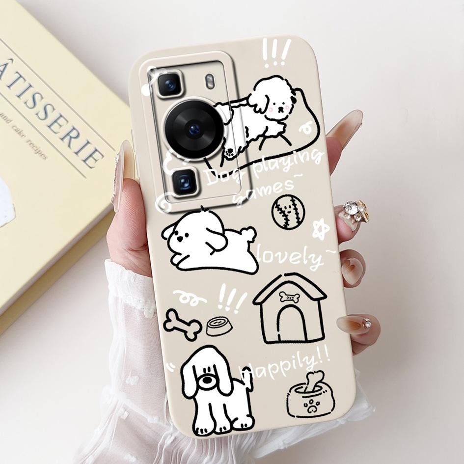 For Huawei P60 Pro Case MNA-LX9 Shockproof Cover Cute Cartoon Square Lens Protection Bumper For Huawei P60 Art P 60 P60Pro Funda