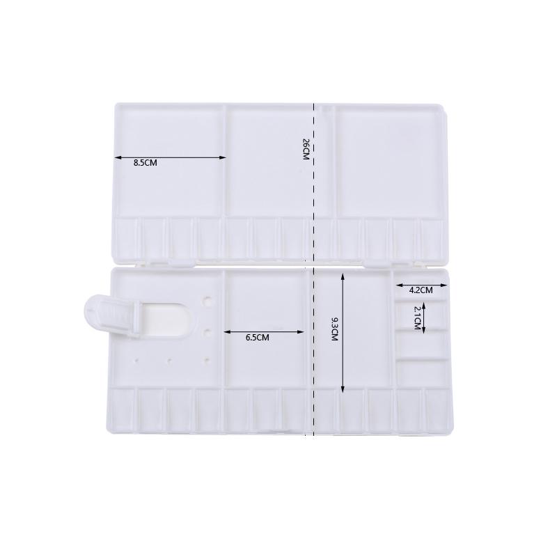 Художественная пластиковая палитра 33 сетки Многофункциональные акварельные краски Пустая коробка с откидной крышкой Палитра для искусства Гуашь Акриловая живопись Художественные принадлежности