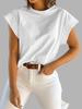 Women's Loose Basic Cap Sleeve T-Shirt Crew Neck Figure Friendly Summer Casual Top
