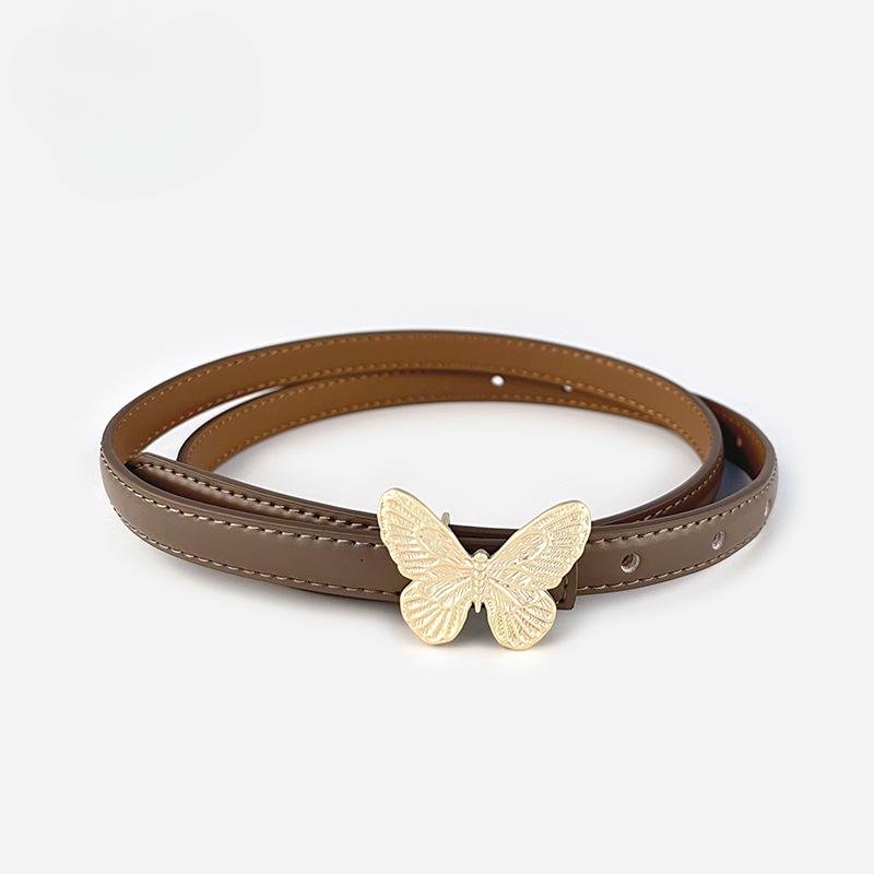 Fashion Womens Belts Pink Belt Elegant Gold Butterfly Buckle Belt Black Patent Leather Belts for Jeans Dresses