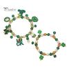 Браслет из клевера. День Святого Патрика Ирландские бисерные украшения со стеклянными бусинами и подвесками Браслет-талисман на удачу для праздничных торжеств Эластичный клевер