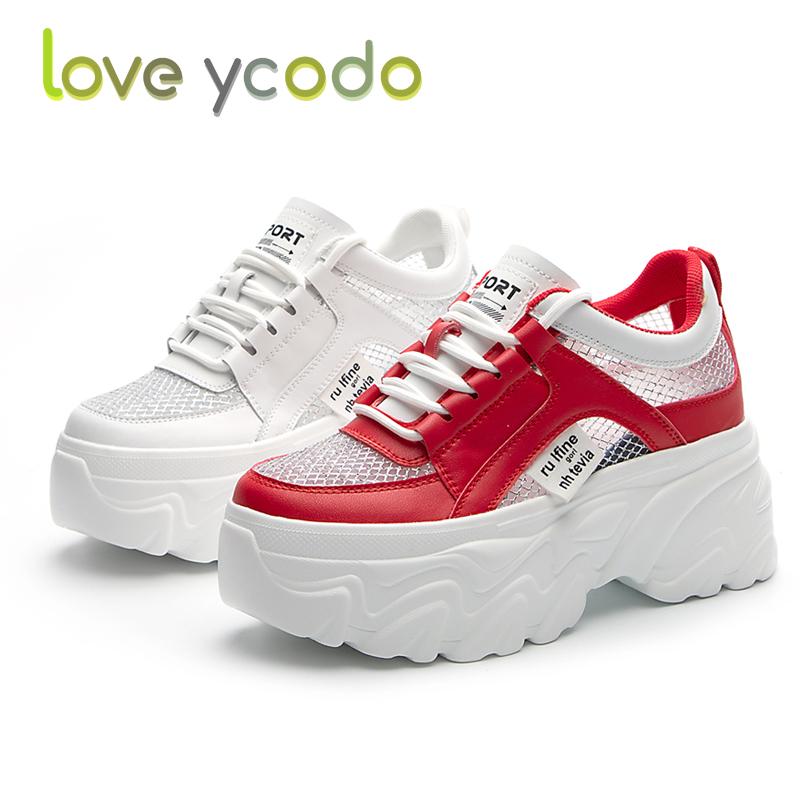love ycodo Brand Women's Spring and Autumn Summer Thick Sole Fashion Breathable Casual Sports Shoes