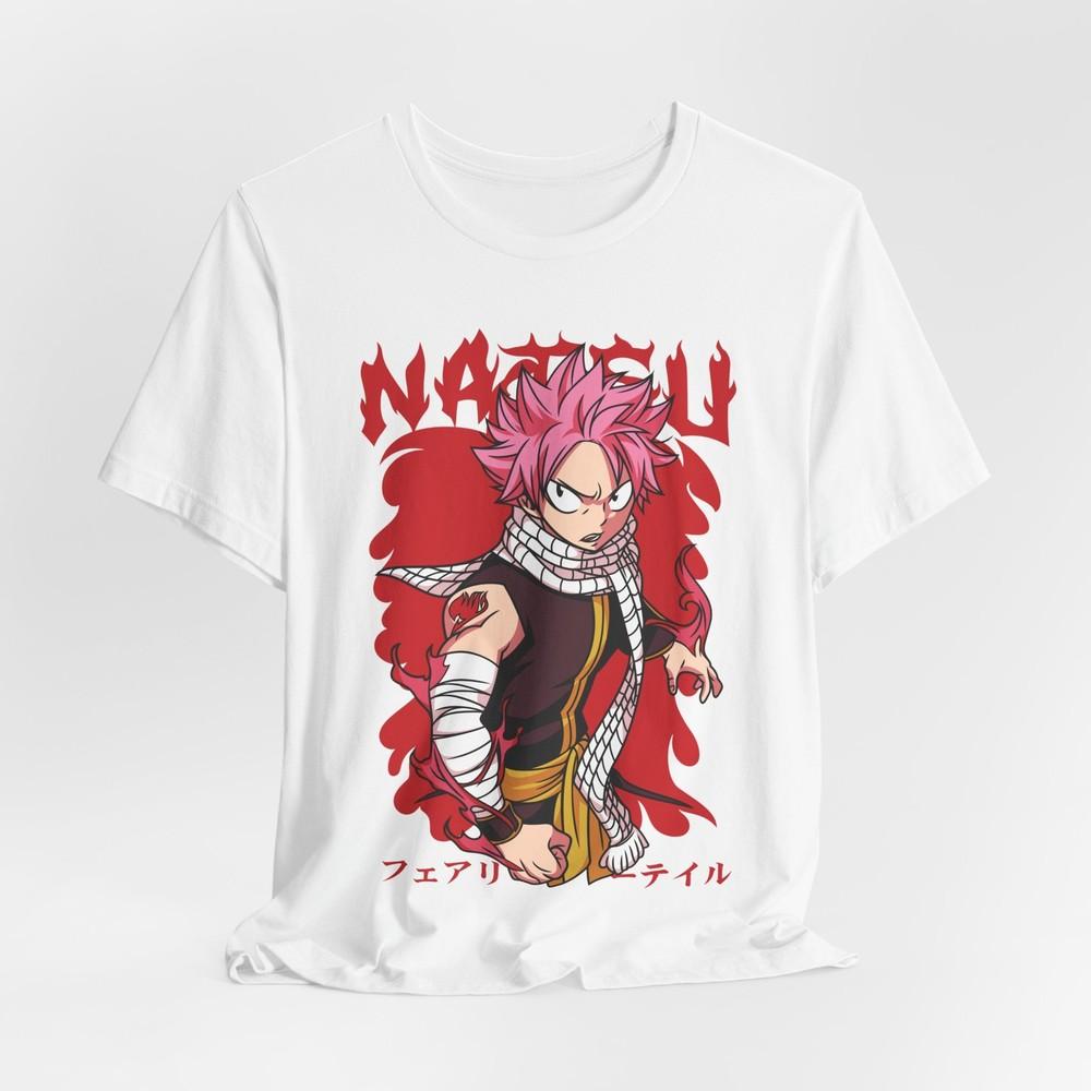 Natsu Dragon Slayer Anime Tee | Fairy Tail Japanese Text