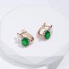Kinel милые серьги-гвоздики с блестящим зеленым цирконием для женщин, ювелирные изделия с каплями воды