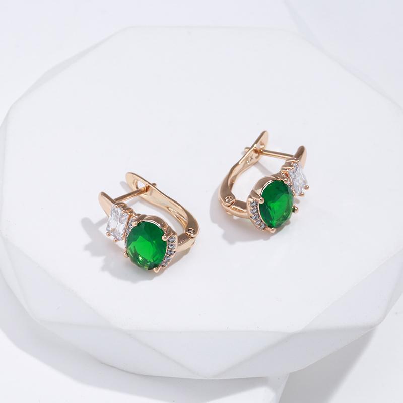 Kinel милые серьги-гвоздики с блестящим зеленым цирконием для женщин, ювелирные изделия с каплями воды