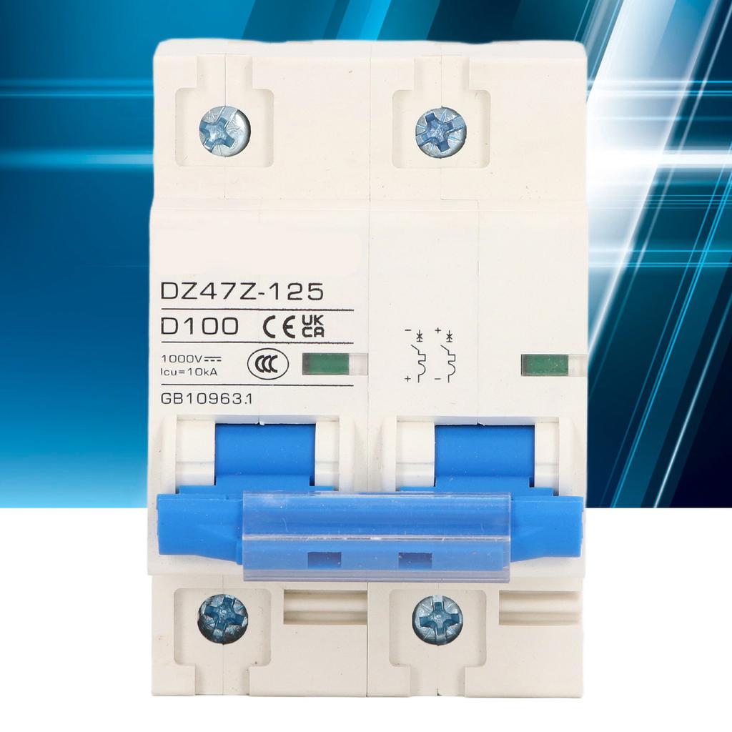 Circuit Breaker 2P D 47 125 100A DIN Rail ature Circuit Breaker for Solar PV System 1000V