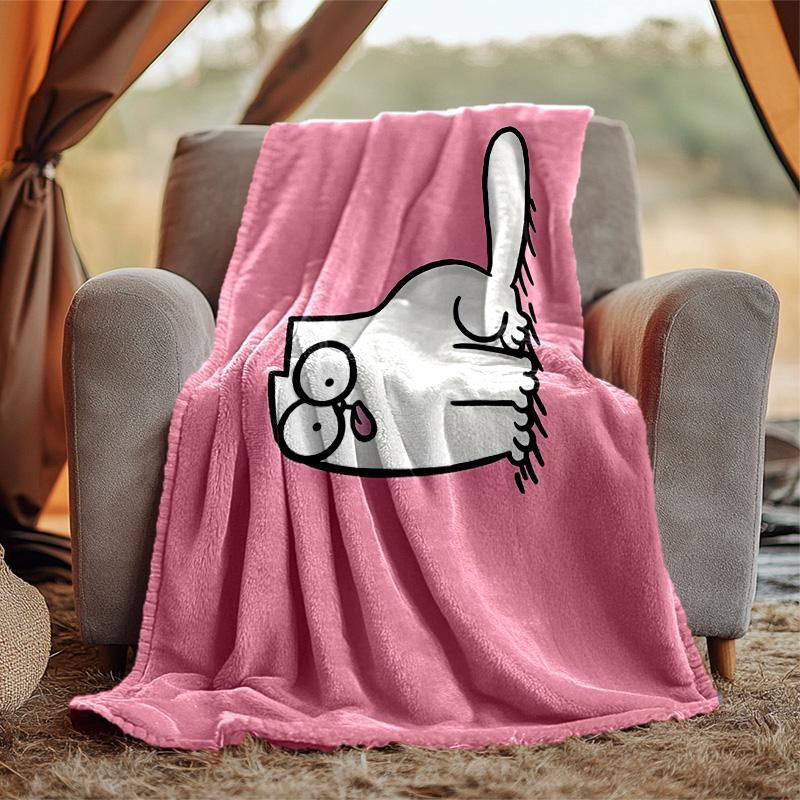 Simon'S Cat Flannel Blanket Soft Warm All-Season Throw, Design for Camping, Car Travel, Hiking Sofa, Bed, Office Perfect Gift for Parties