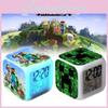 Clock Alarm Minecraft Led Night Light Colourful Changing Decoration Desktop