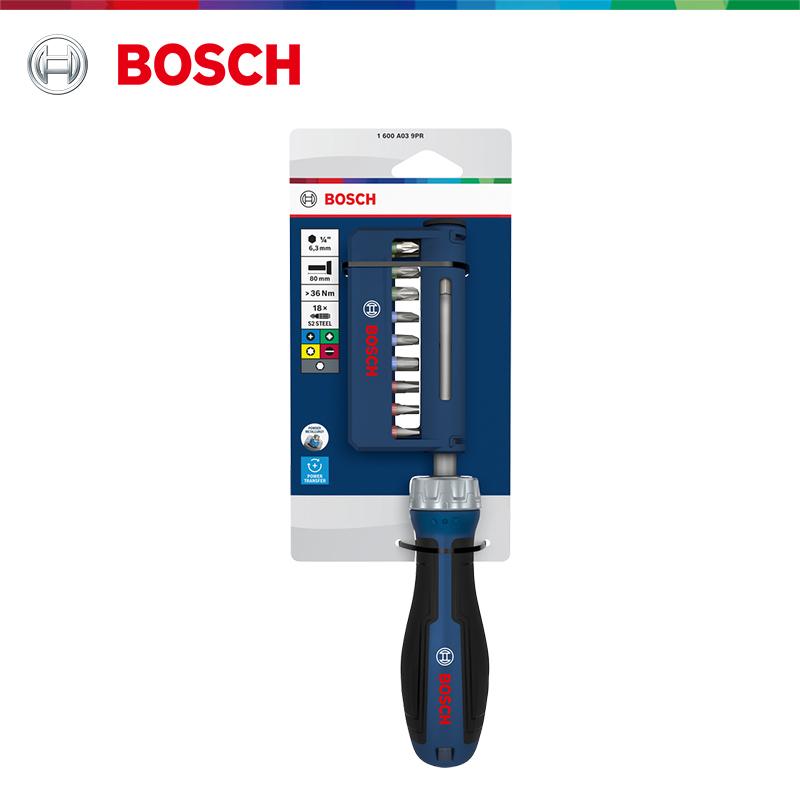 Bosch Удлинитель для шуруповерта PRO Трещотка Набор отверток с трещоткой 1/4" Шестигранный шлиц Сильный магнит Эргономичная рукоятка Хром-ванадиевая сталь