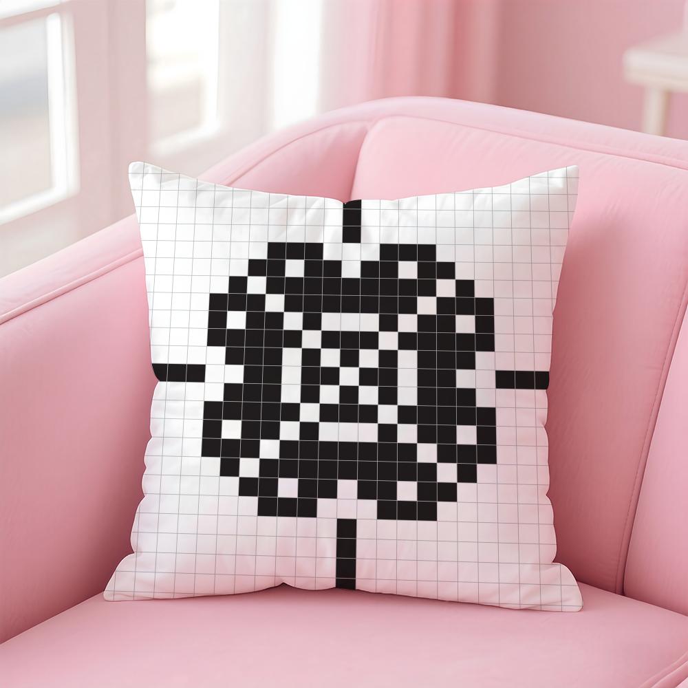 Pixel art print texture Cushion Cover Pillow Case Soft Friendly Fabric  Concealed Zipper