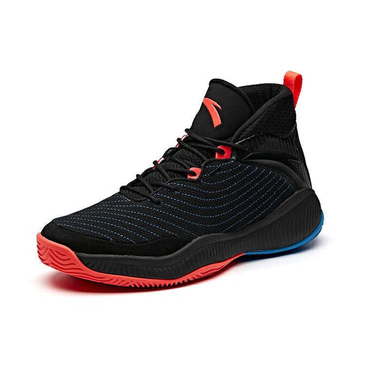 Anta High Top Basketball Shoes Men Sneaker Black Red 11941632S-3