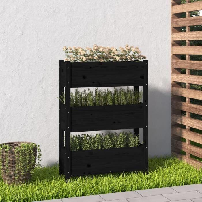 VidaXL Planter Black 77x25x104.5 Cm Solid Pine Wood 823938