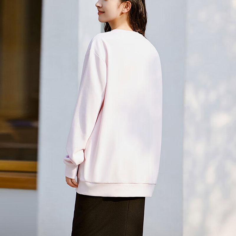 Anta Вязаный свитер с цветным блоком и логотипом, повседневная толстовка, унисекс, светло-розовая 972418707-3