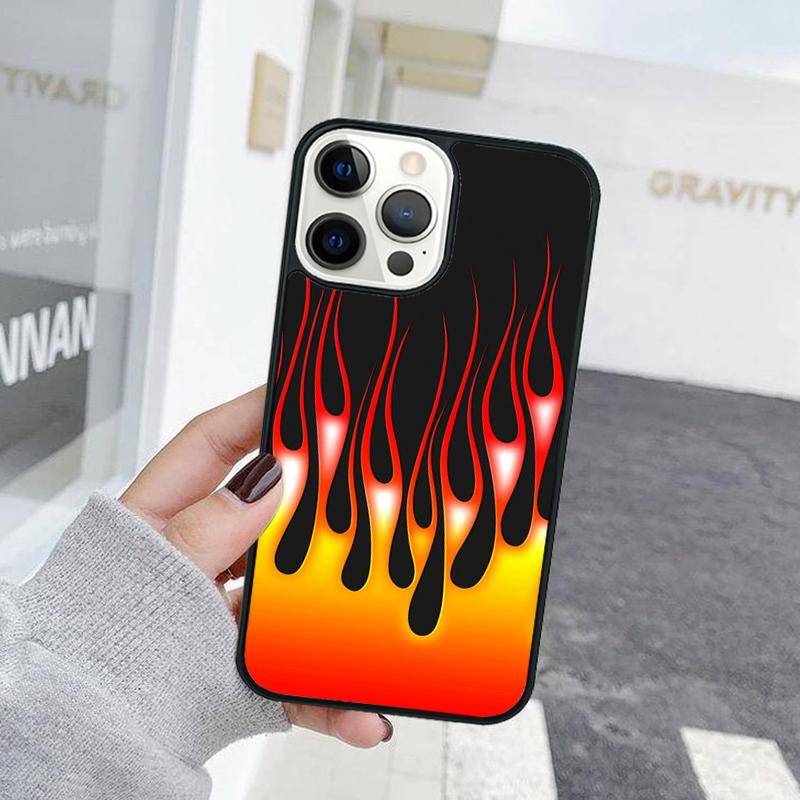 Матовый Чехол с Пламенем для iPhone 17 Air 15 16 Чехол 11 13 14 Pro Max 12 Plus Max Fundas