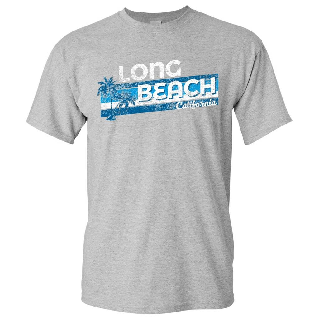 Long Beach Retro Resort - Vacation Holiday Summer T Shirt - Grey