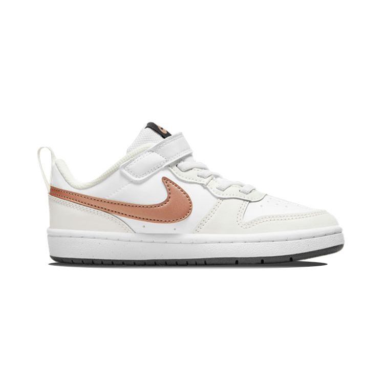 Nike Детские кроссовки Court Borough Low 2 PS Белый Металлик Красная Бронза Саммит-Белый Темно-Дымчато-Серый BQ5451-116