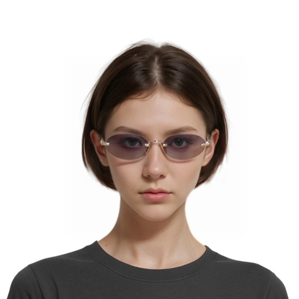 Miu Miu Solid Color Oval Sunglasses Unisex sunglasses Gold SMUA54_EZVN_FE80O_C_051