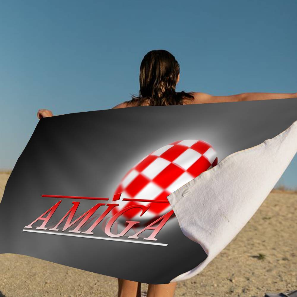 Amiga Logo Fashion Microfiber Blanket Quick Drying Beach Towels Oversized Printing Super Absorbent Pool Towel Blanket