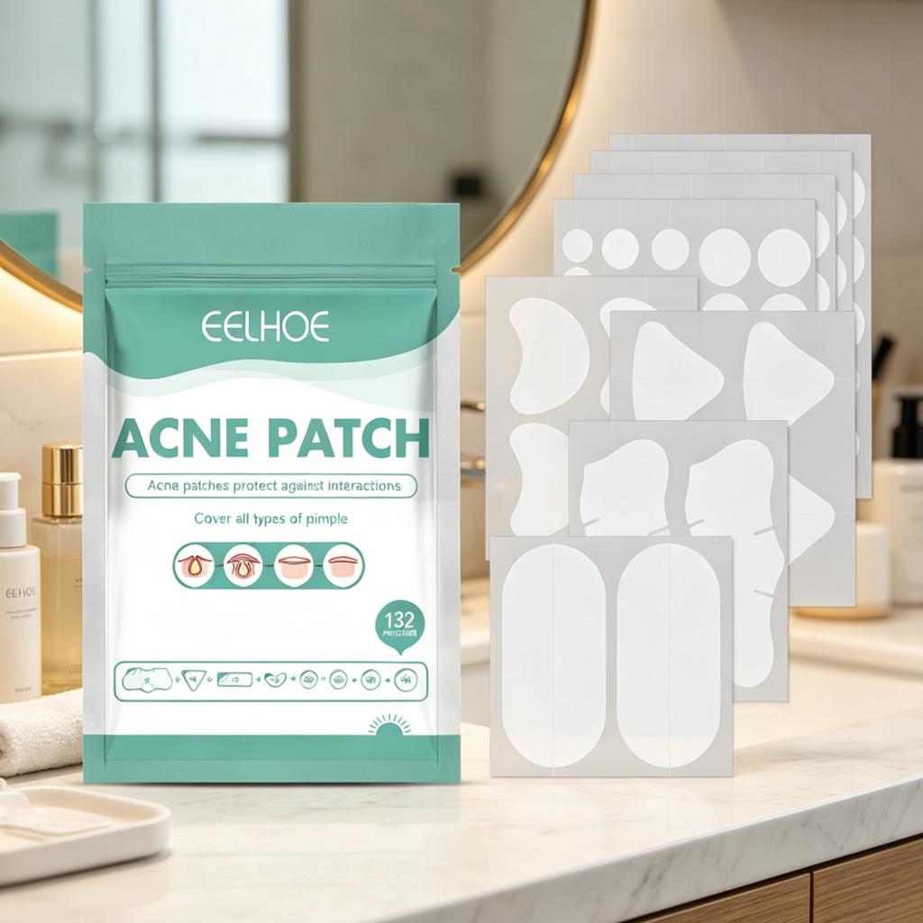 EELHOE Hydrocolloid Acne Patches Pimple Removal Smoothing Skin Repair Blemish Care Invisible Breathable Pimple Patch 132 Patches