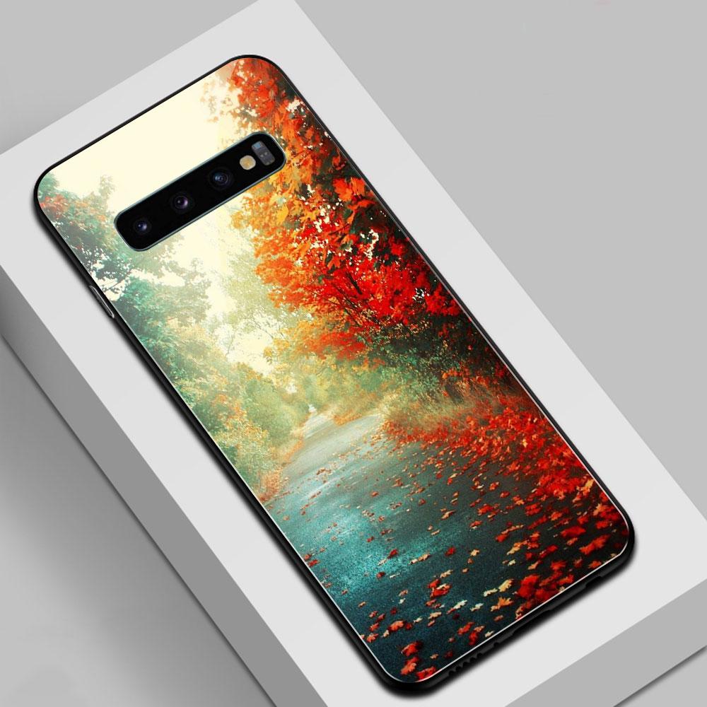 For Samsung S10e Glass Back Cover Case Road Shell Note 8 Case for Galaxy S8 S9 S10 Plus Note 8 9 10 Plus S10e S20 Plus Ultra S22