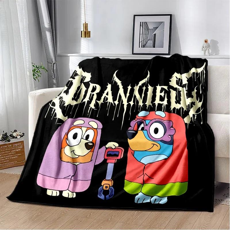 3D Print B-Blueys Family Cartoon Dog Blanket,Soft Throw Blanket for Home Bedroom Bed Sofa Travel Cover Kid Gift