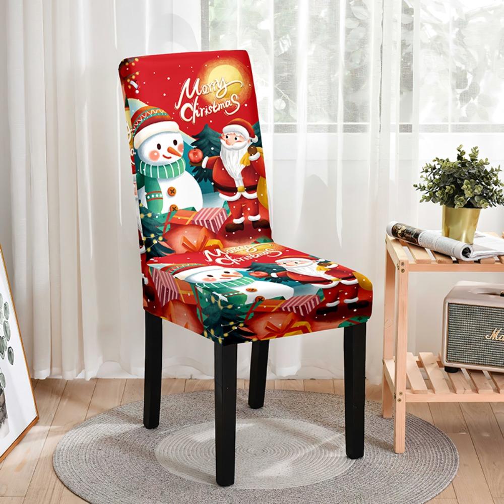 Xmas Decoration Dinner Chair Seat Cover Seat Protector Wear For Chairs Festival Atmosphere