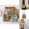 Trendy Large Capacity Striped Canvas Shoulder Bag For Young Women In Chic Colors