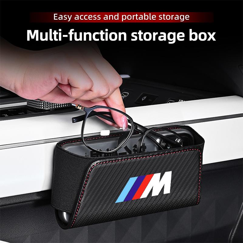 BBYX8 New 2025 Car Phone Organizer Key Storage Bag Sunglasses Stowing Tidying For BMW M Performance 1 2 3 4 5 7 Series X1 X2 X3 X4 X5