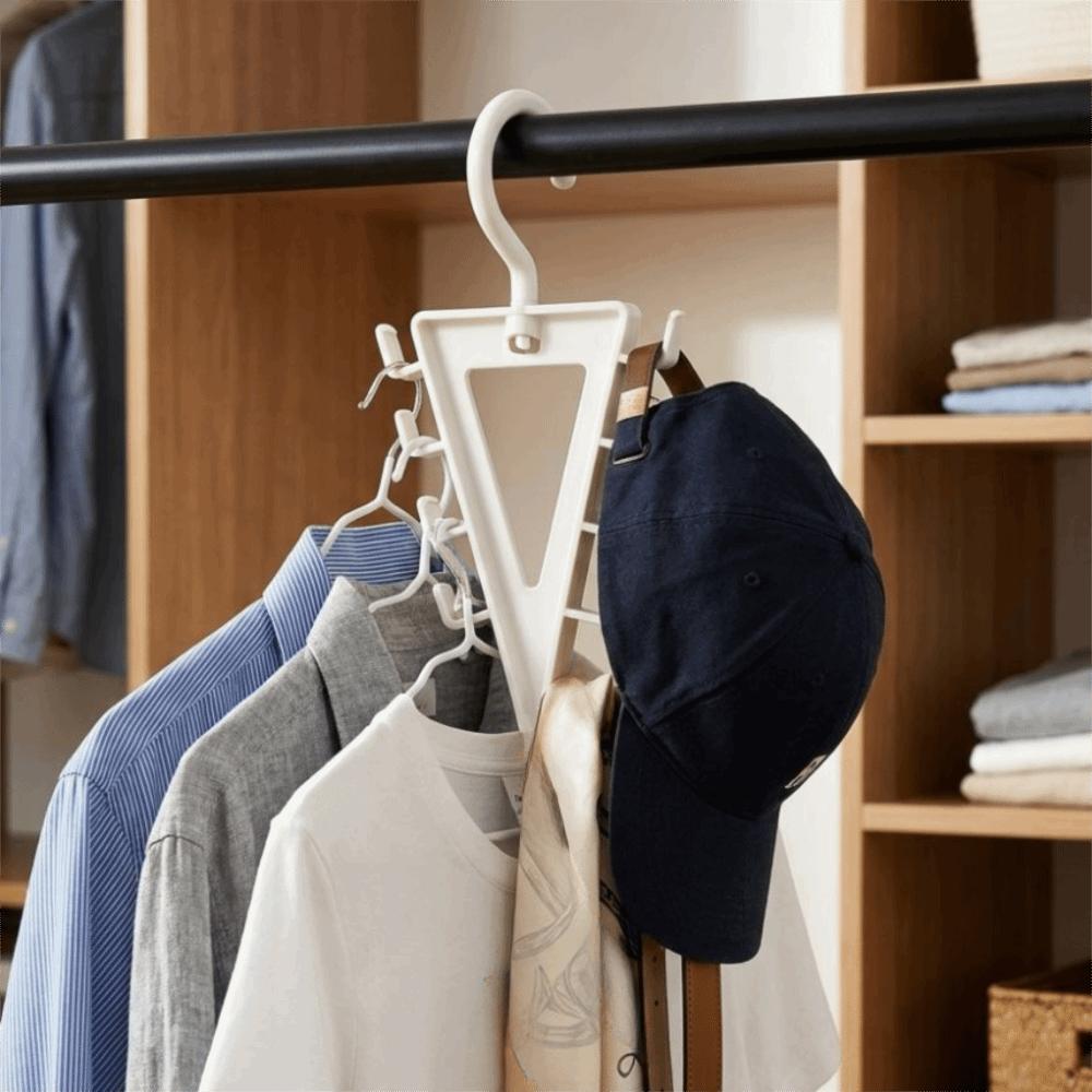2Pcs Non Slip V-Shape Hanger Rotatable Clothes Drying Rack Multi-Purpose Hat Storage Hook Household