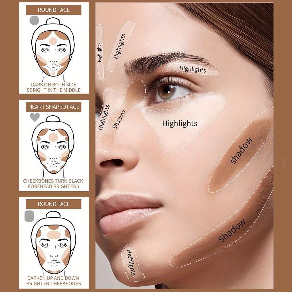 Хайлайтер с двойной головкой, контурный карандаш, консилер, тени для носа, тени, натуральный 3D крем для контуринга, хайлайтер, хайлайтер