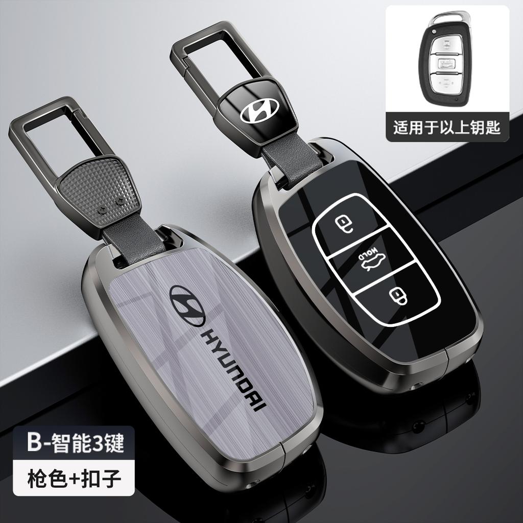 Metal Glass Wood Grain Car Key Case for Hyundai ix25 ix35 ix45 i10 i20 i30 i40 Tucson Verna Sonata Verna Solaris Mistra Elantra ZZ36