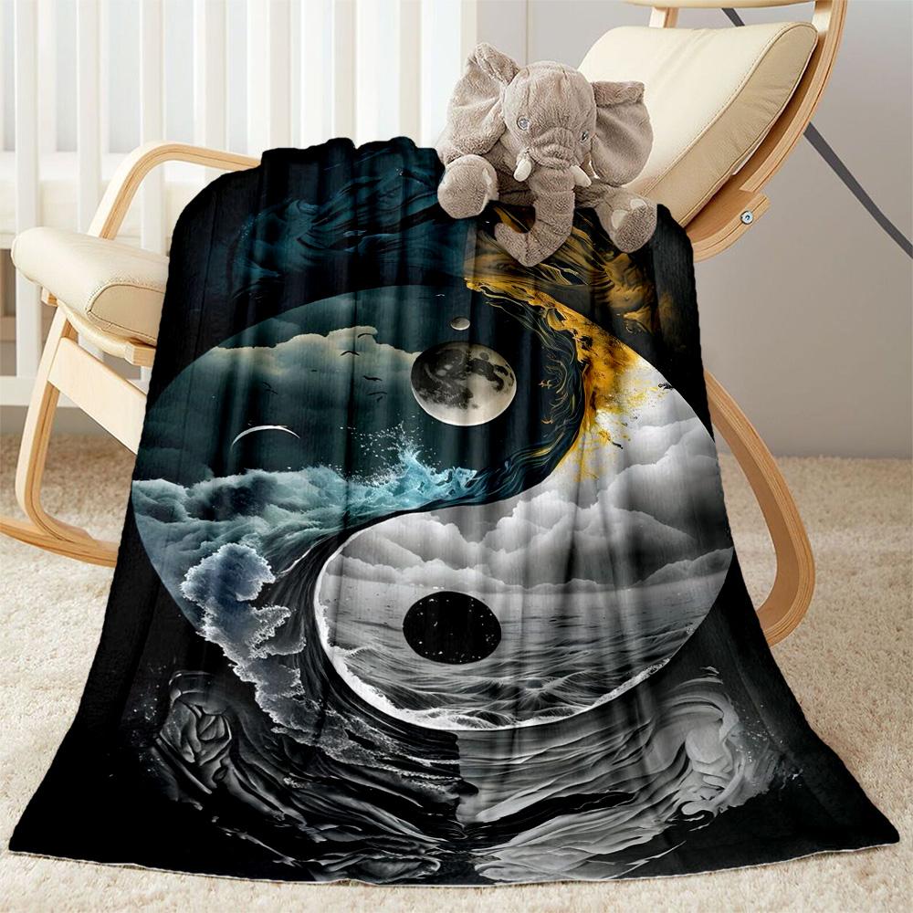 Yingyang Blanket Durable Comfort Perfect for Office Chair Office Picnics Four Seasons Universal Digital Print