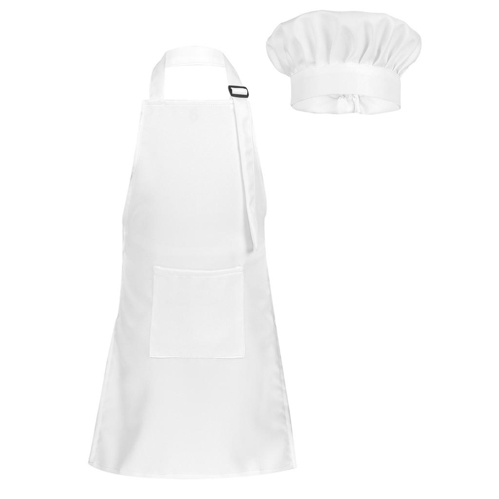 Детский комплект фартуков с шляпой шеф-повара для мальчиков и девочек, детский кухонный нагрудник, фартуки для кухни, выпечки, тренировочная одежда, костюм