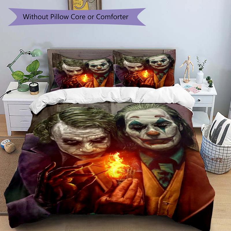 Joker Fire Print 3Pcs Bedding Setduvet Cover With 2 Bedropillowcase Home Birthday Gift