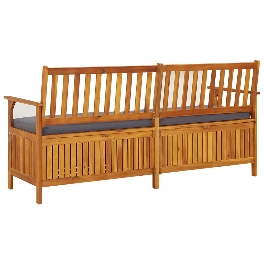Storage Bench with Cushion 170 cm Solid Acacia Wood