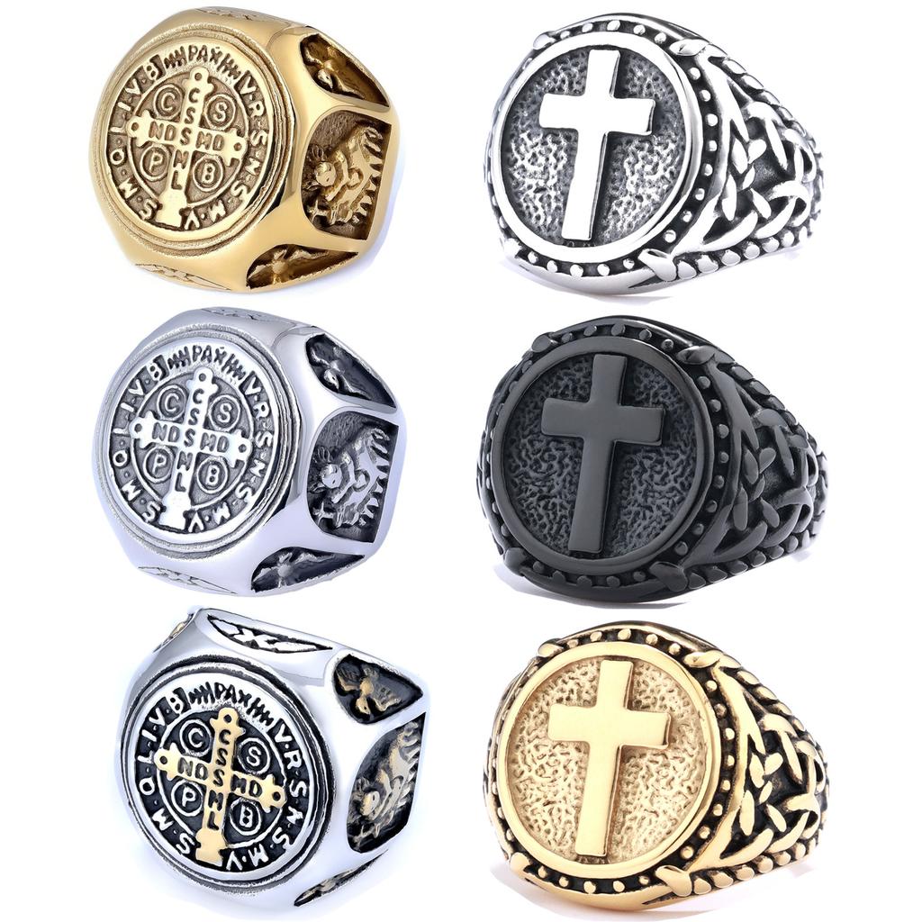 Personalized Retro Fashionable Cpsb Orthodox Logo Stainless Steel Non-Fading Ring Ring